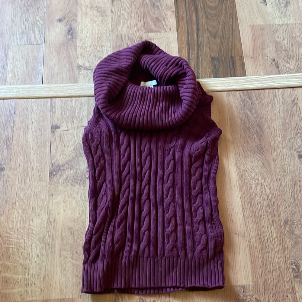 Burgundy cable sweater